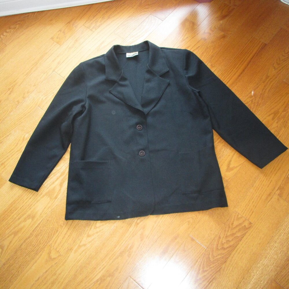 Women's Black 100% Polyester Blazer Size 18